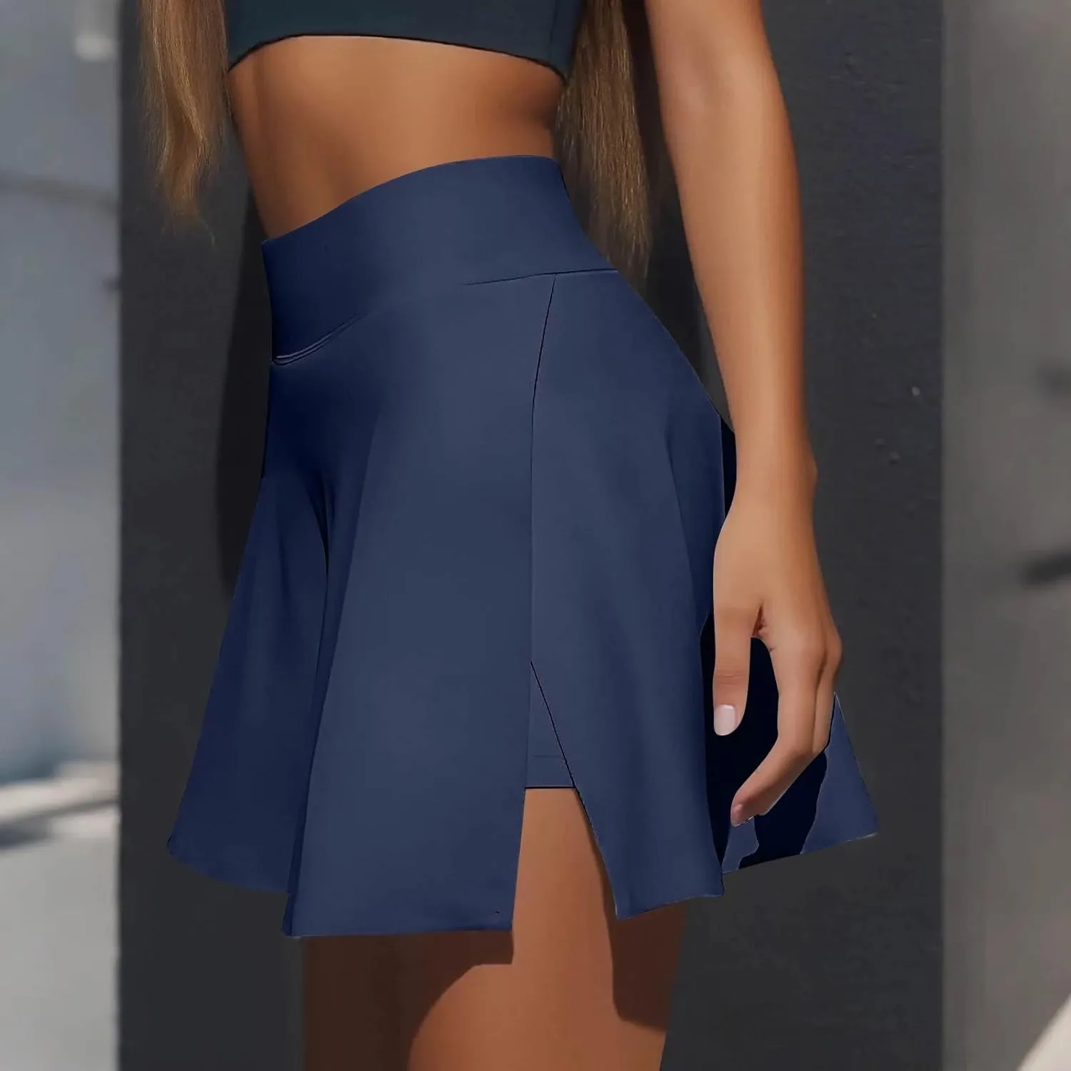 Athletic Skorts for Women Short Tennis Skirt with Shorts Underneath High Waisted Slit Mini Golf Skirts Pickleball Outfits
