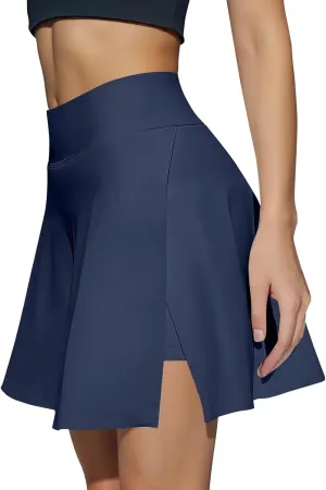Athletic Skorts for Women Short Tennis Skirt with Shorts Underneath High Waisted Slit Mini Golf Skirts Pickleball Outfits