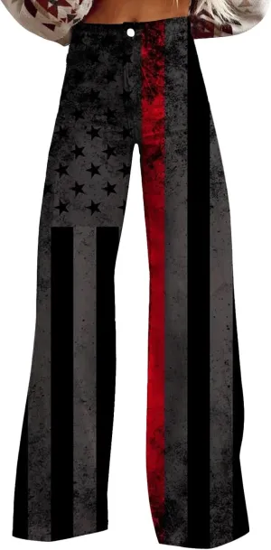 Baggy Flare Jeans for Women Baggy Flare Pants for Women Wide Leg Bell Bottoms Vintage Floral Print High Waisted Pant Going Out Street Trousers Pantalones para Mujer