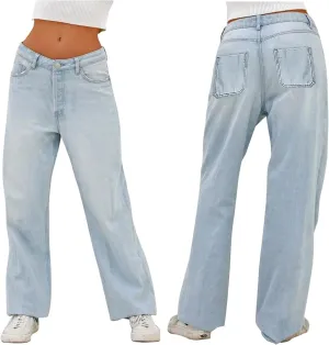 Baggy Jeans for Women High Waisted Y2K Cute Plus Size Mom Denim Pants Wide Leg Womens Summer Pants 2023