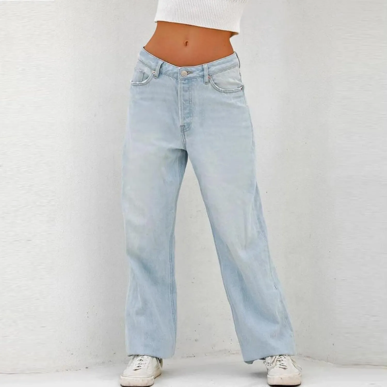 Baggy Jeans for Women High Waisted Y2K Cute Plus Size Mom Denim Pants Wide Leg Womens Summer Pants 2023