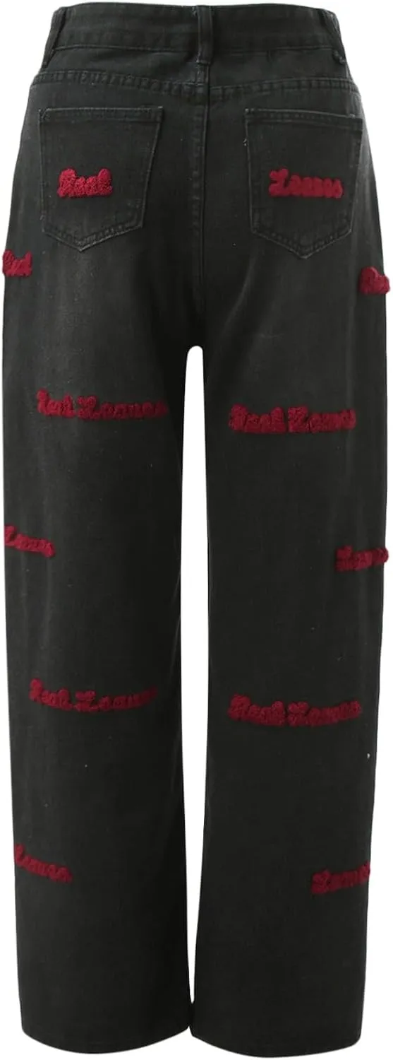 Baggy Jeans for Women Y2K High Waisted Streetwear Hiphop Vintage Denim Pants Casual Wide Leg Pants