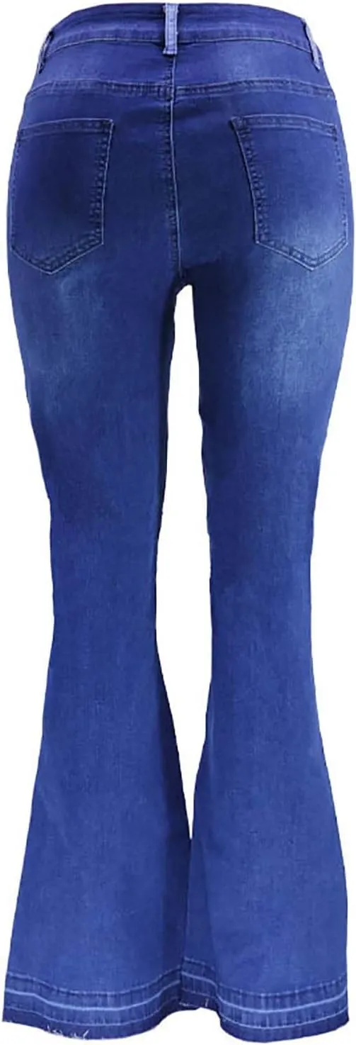 BaRdzo Women's High Waisted Ripped Jeans Patchwork Pants Stretch Skinny Distressed Denim Plus Size Trendy Look