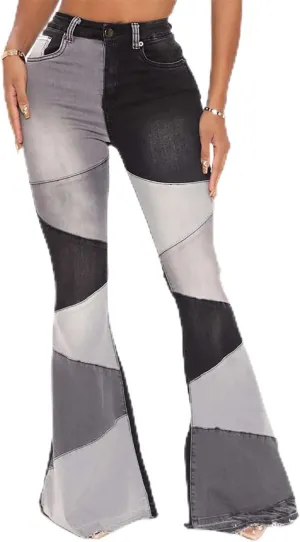BaRdzo Women's High Waisted Ripped Jeans Patchwork Pants Stretch Skinny Distressed Denim Plus Size Trendy Look