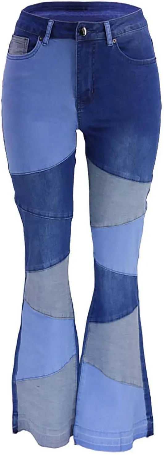 BaRdzo Women's High Waisted Ripped Jeans Patchwork Pants Stretch Skinny Distressed Denim Plus Size Trendy Look