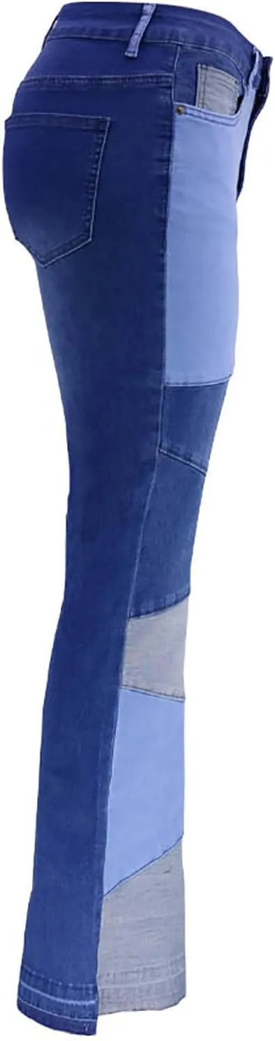 BaRdzo Women's High Waisted Ripped Jeans Patchwork Pants Stretch Skinny Distressed Denim Plus Size Trendy Look