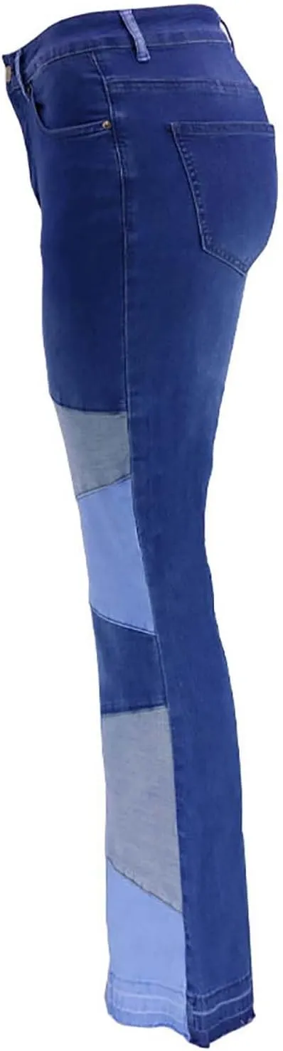 BaRdzo Women's High Waisted Ripped Jeans Patchwork Pants Stretch Skinny Distressed Denim Plus Size Trendy Look