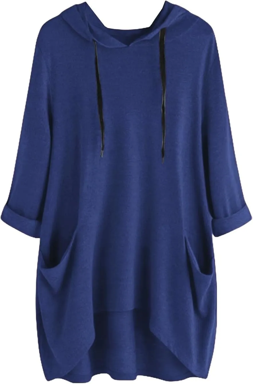 Beach Vacation Clothes for Women 2025, Women's Hoodie Dress Long Sleeve Tops Loose Sweatshirts Oversized Dresses