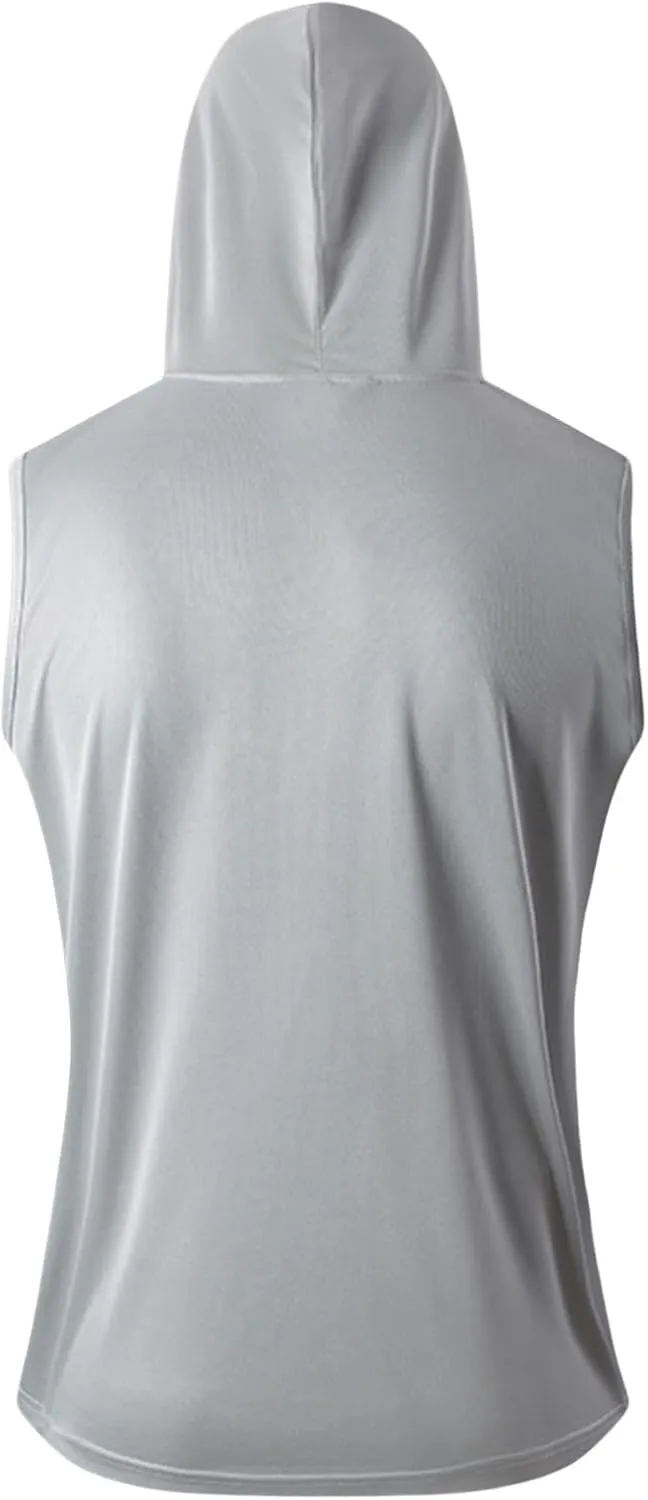 Casual Sleeveless Hoodies for Men Athletic Quick Dry Hooded Shirts Drawstring Pullover Workout Shirts with Pockets