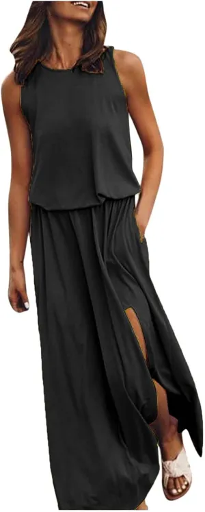 Church Dresses for Women Petite Vacation Swing Sleeveless Business Work Dress Wedding Baby Shower Outfit for Guest