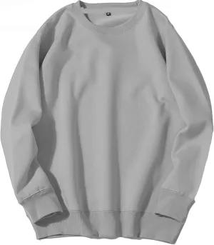 Crewneck Sweatshirt Men Sports Solid Color Pullover Sweatshirts Long Sleeve Loose Fit Workout Sweater Sweatshirts