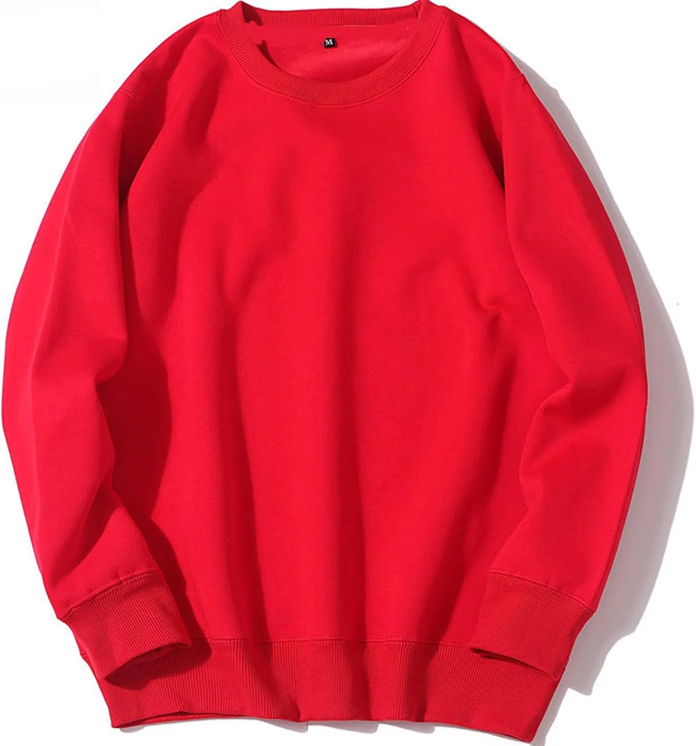 Crewneck Sweatshirt Men Sports Solid Color Pullover Sweatshirts Long Sleeve Loose Fit Workout Sweater Sweatshirts