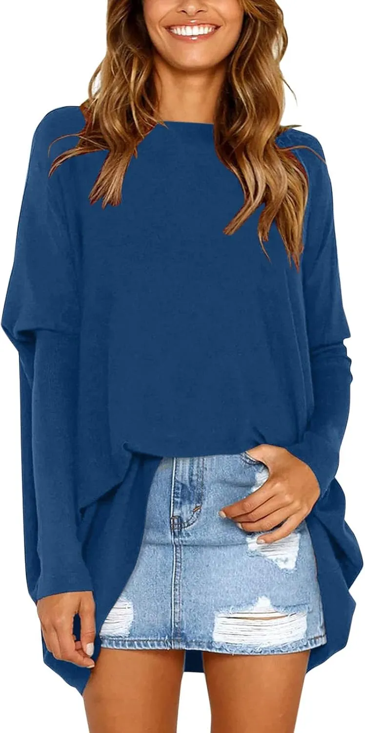 Crewneck Sweatshirts for Womens Lightweight Long Sleeve Hoodies Trendy Solid Pullover Tops Fall Winter Outfits 2024