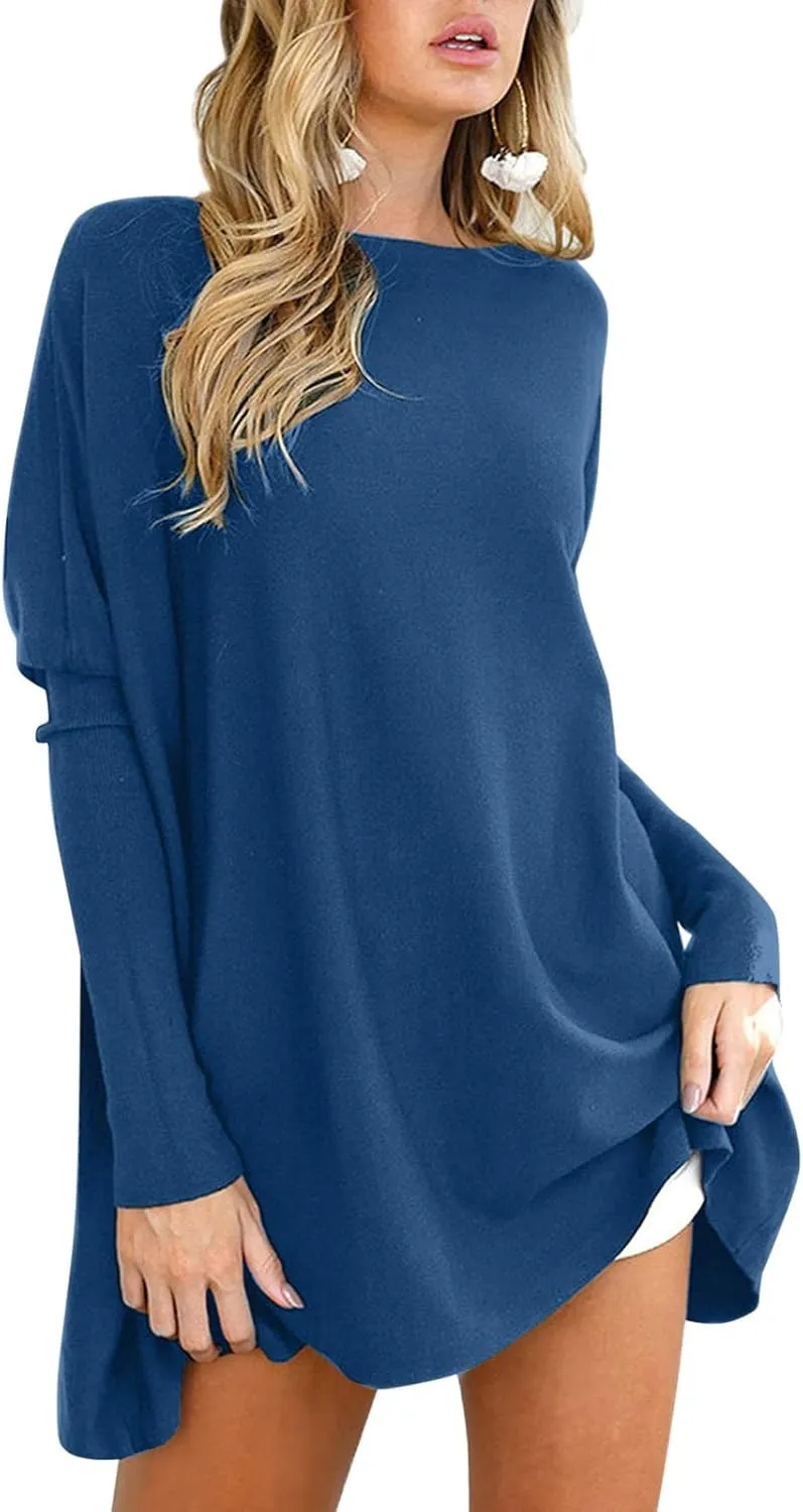 Crewneck Sweatshirts for Womens Lightweight Long Sleeve Hoodies Trendy Solid Pullover Tops Fall Winter Outfits 2024