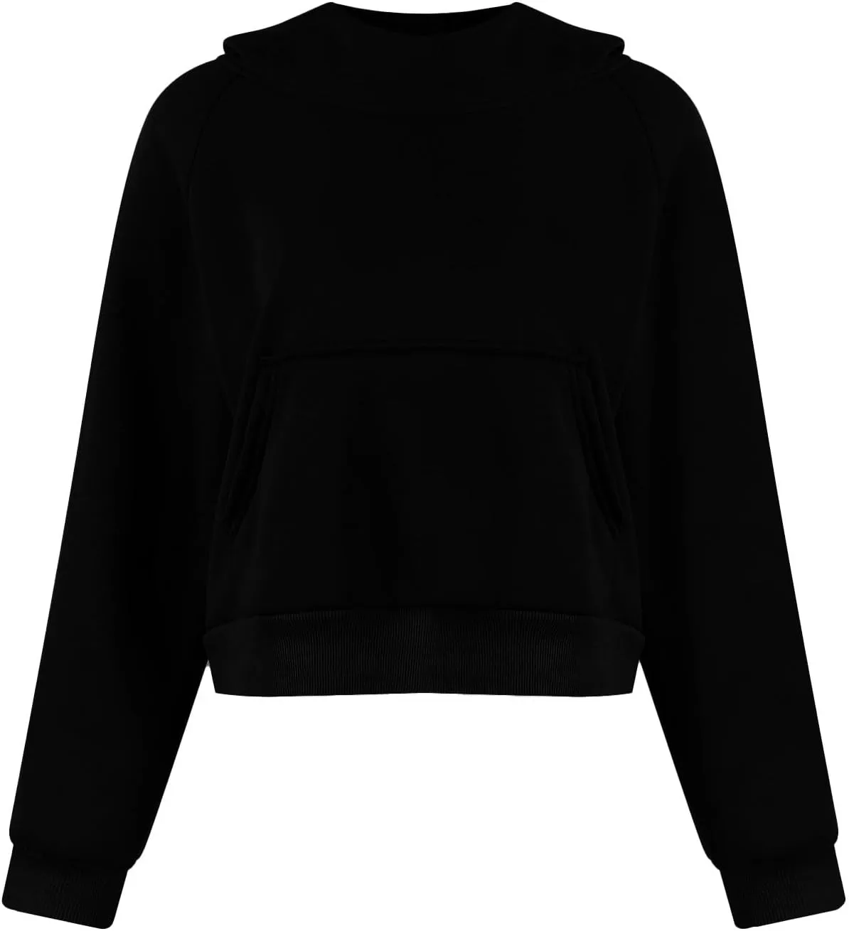Cropped Hoodie Women Y2k Long Sleeve Fleece Pullover Casual Comfy Hooded Sweatshirt with Thumb Hole 2024 Fall Trendy