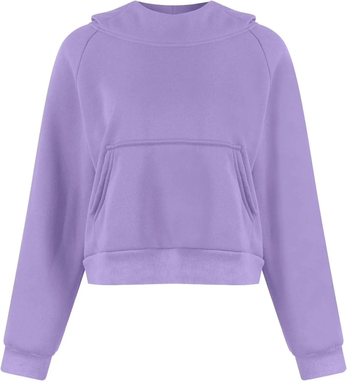 Cropped Hoodie Women Y2k Long Sleeve Fleece Pullover Casual Comfy Hooded Sweatshirt with Thumb Hole 2024 Fall Trendy