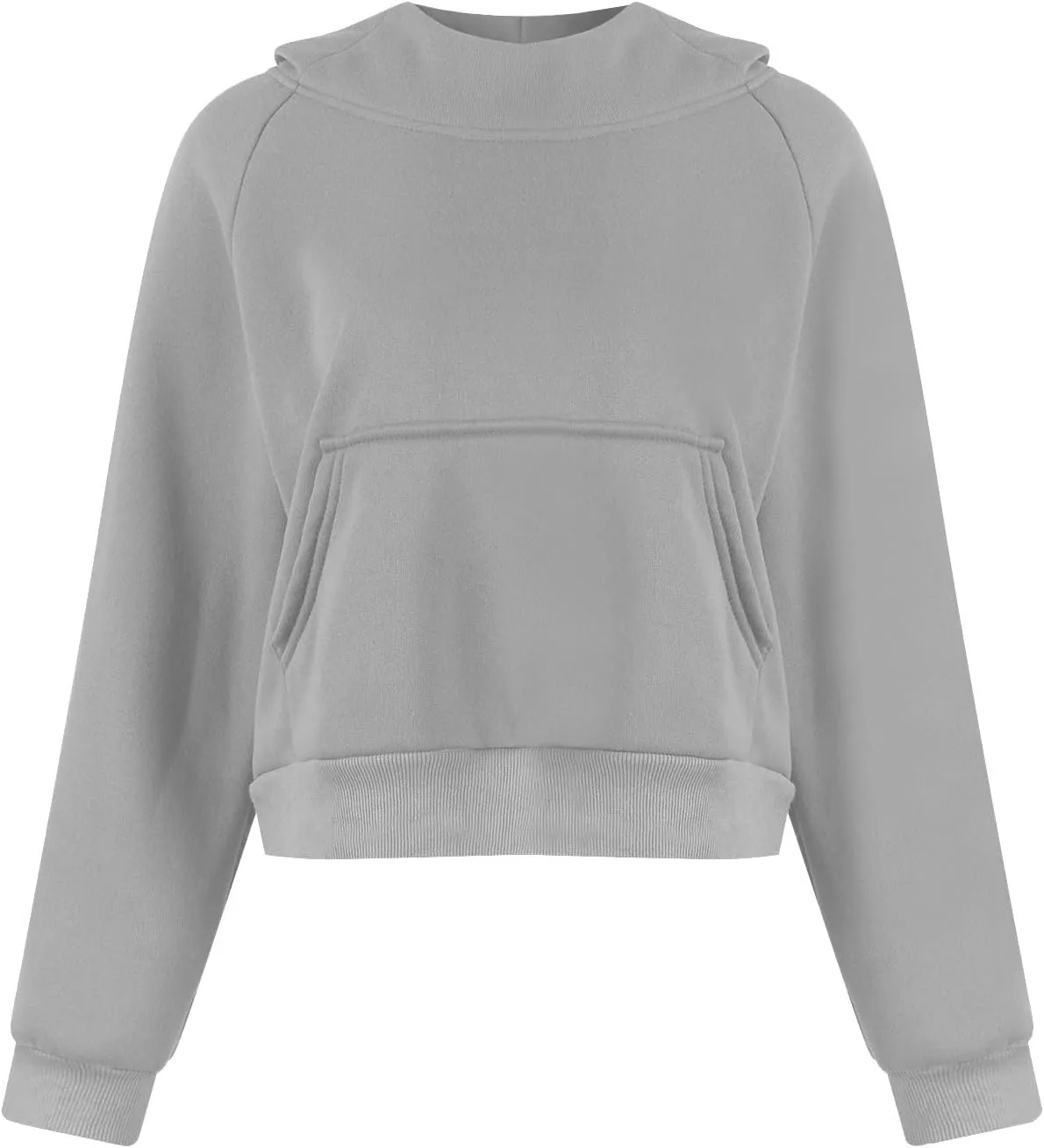 Cropped Hoodie Women Y2k Long Sleeve Fleece Pullover Casual Comfy Hooded Sweatshirt with Thumb Hole 2024 Fall Trendy