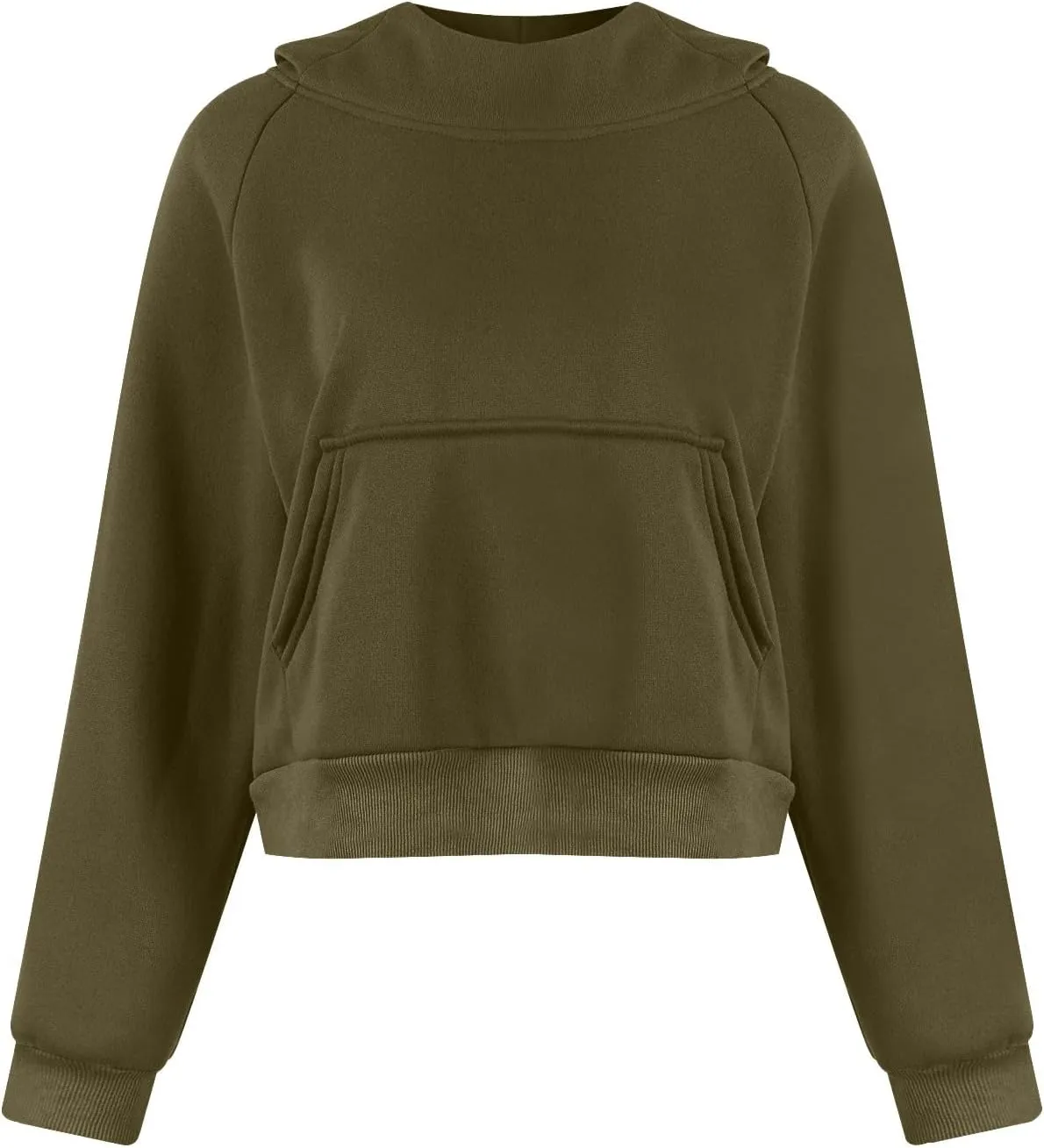 Cropped Hoodie Women Y2k Long Sleeve Fleece Pullover Casual Comfy Hooded Sweatshirt with Thumb Hole 2024 Fall Trendy