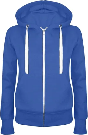 DOLKFU Zip Up Hoodies for Women Long Sleeve Loose Fit Hooded Pullover Drawstraing Casual Fashion Sweatshirts with Pocket