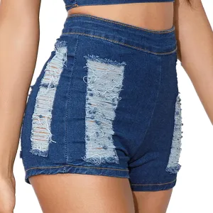 FEOYA Womens Low Rise Ripped Denim Shorts Sexy Distressed Micro Hot Pants Summer Casual Mini Short Jeans