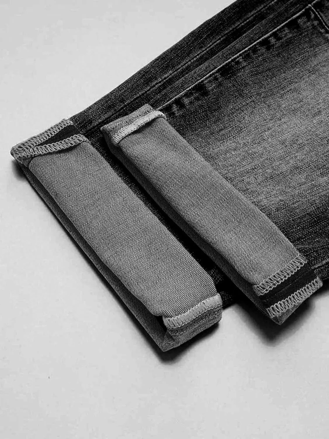 Flamingals Women's Stretchy Straight Leg Casual Low Rise Jeans Wash Button Fly Stitch Detail 90s Trendy Denim Jeans