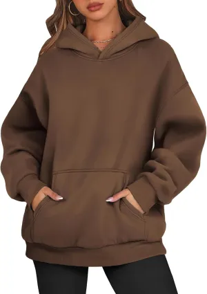 Fleece Womens Hoodies Oversized Preppy Sweatshirt Pullover Sweatshirts Sweaters Long Sleeve Shirts Tops with Pocket