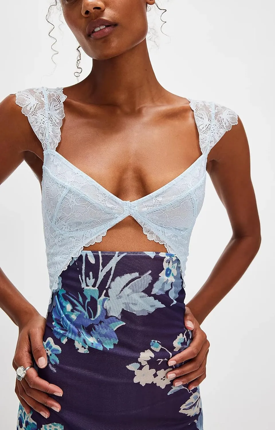 Floral Lace Maxi Slip Dress Summer Sleeveless Backless Bodycon Dress Cut Out Spaghetti Strap Long Dress