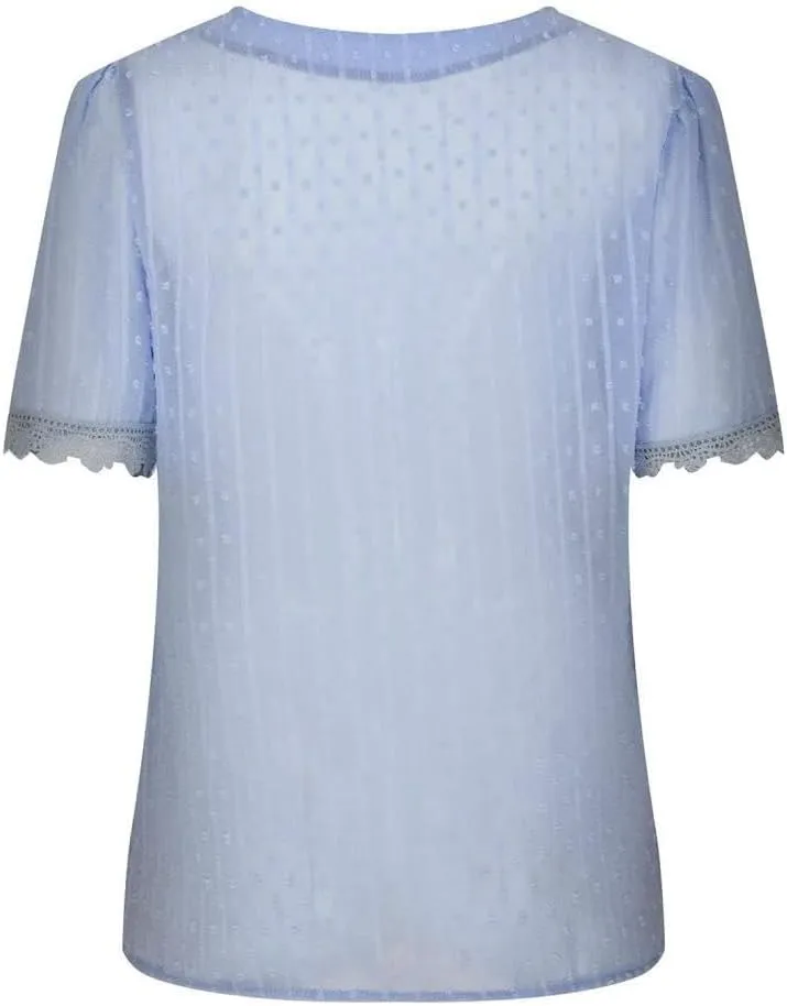 FMCHICO Women's V Neck Lace Crochet Tunic Tops Flowy Casual Blouses Shirts