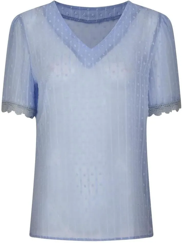 FMCHICO Women's V Neck Lace Crochet Tunic Tops Flowy Casual Blouses Shirts