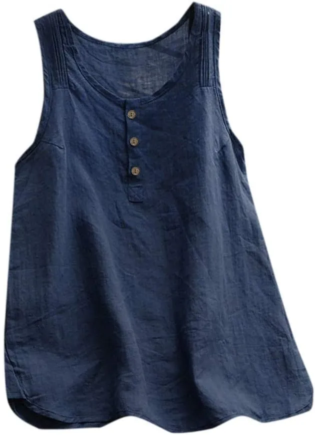 GIERIDUC Women's Linen Shirts Solid Plain Longline T-Shirt Oversized Button Down Long Tunic Tops Plus Size Blouse with Pocket