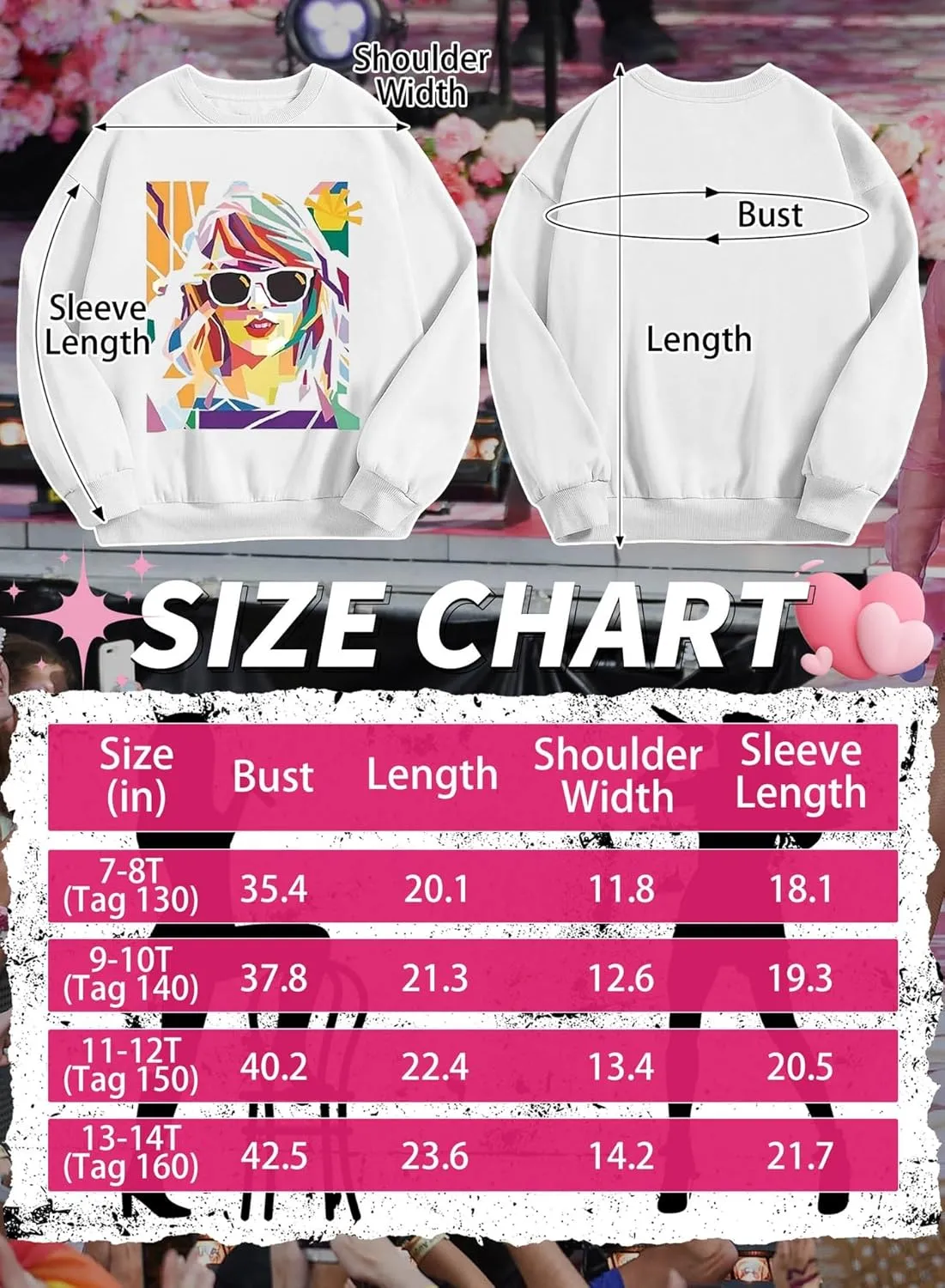 Girls Letter Print Sweatshirt - Kid Country Music Concert Top Casual Vintage Graphic Tee Pullover Winter Warm Shirt