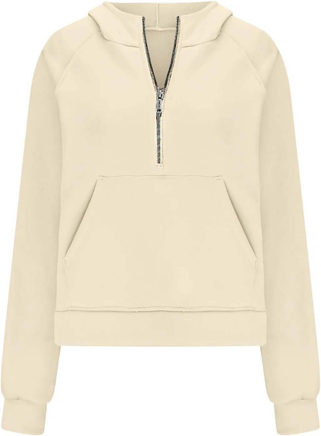 Half Zip Pullover Women Y2K Streetwear 2023 Fall Fashion Hoodies Long Sleeve Fleece Cropped Sweatshirts with Pockets