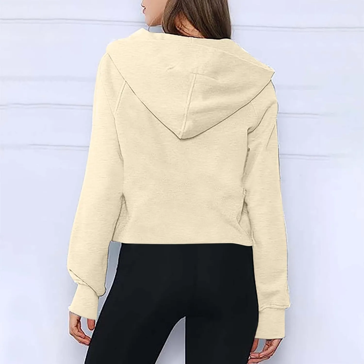 Half Zip Pullover Women Y2K Streetwear 2023 Fall Fashion Hoodies Long Sleeve Fleece Cropped Sweatshirts with Pockets