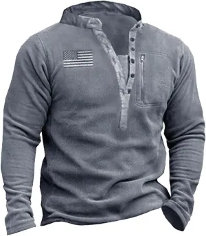 HARGLESMAN Mens Fleece Sweatshirts American Flag Patriotic Pullover