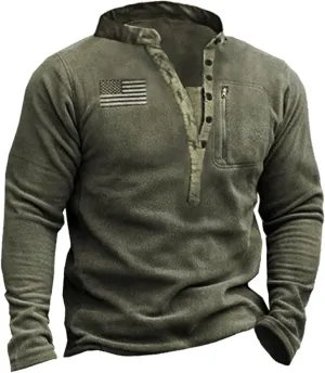 HARGLESMAN Mens Fleece Sweatshirts American Flag Patriotic Pullover
