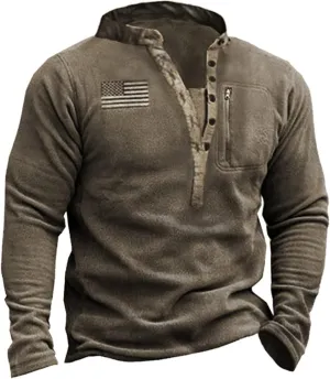 HARGLESMAN Mens Fleece Sweatshirts American Flag Patriotic Pullover