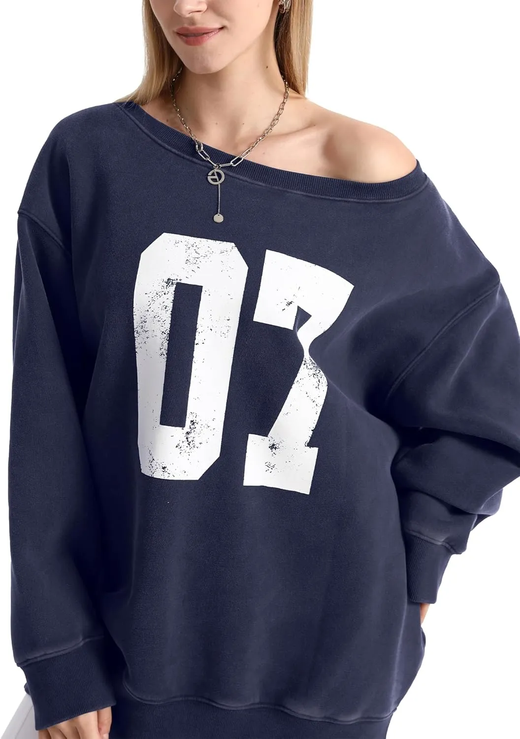 Hatant Off the Shoulder Sweatshirts Womens Graphic Hoodies Jersey Sweatshirts Off Shoulder Sweat Pullover Hoodies for Women