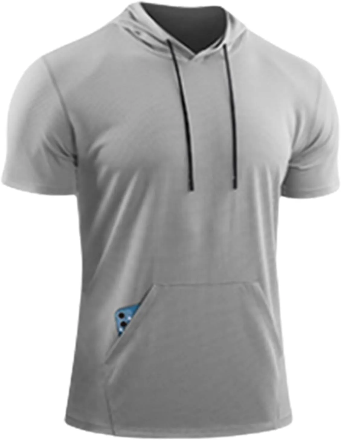 Hooded T Shirts for Men Summer Casual Short Sleeve Tee with Pocket Holiday Beach Crewneck Loose Fit Big and Tall Tops