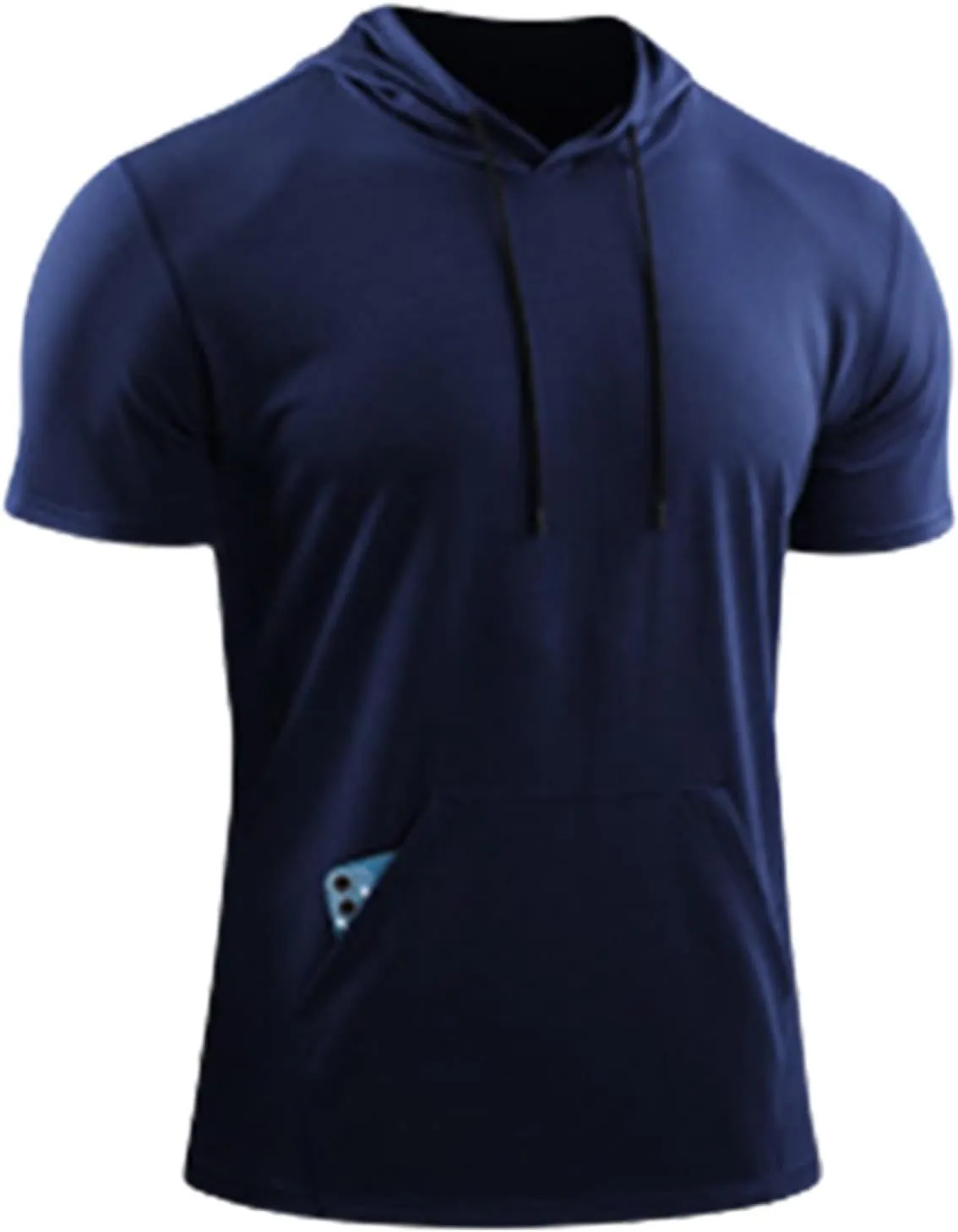Hooded T Shirts for Men Summer Casual Short Sleeve Tee with Pocket Holiday Beach Crewneck Loose Fit Big and Tall Tops