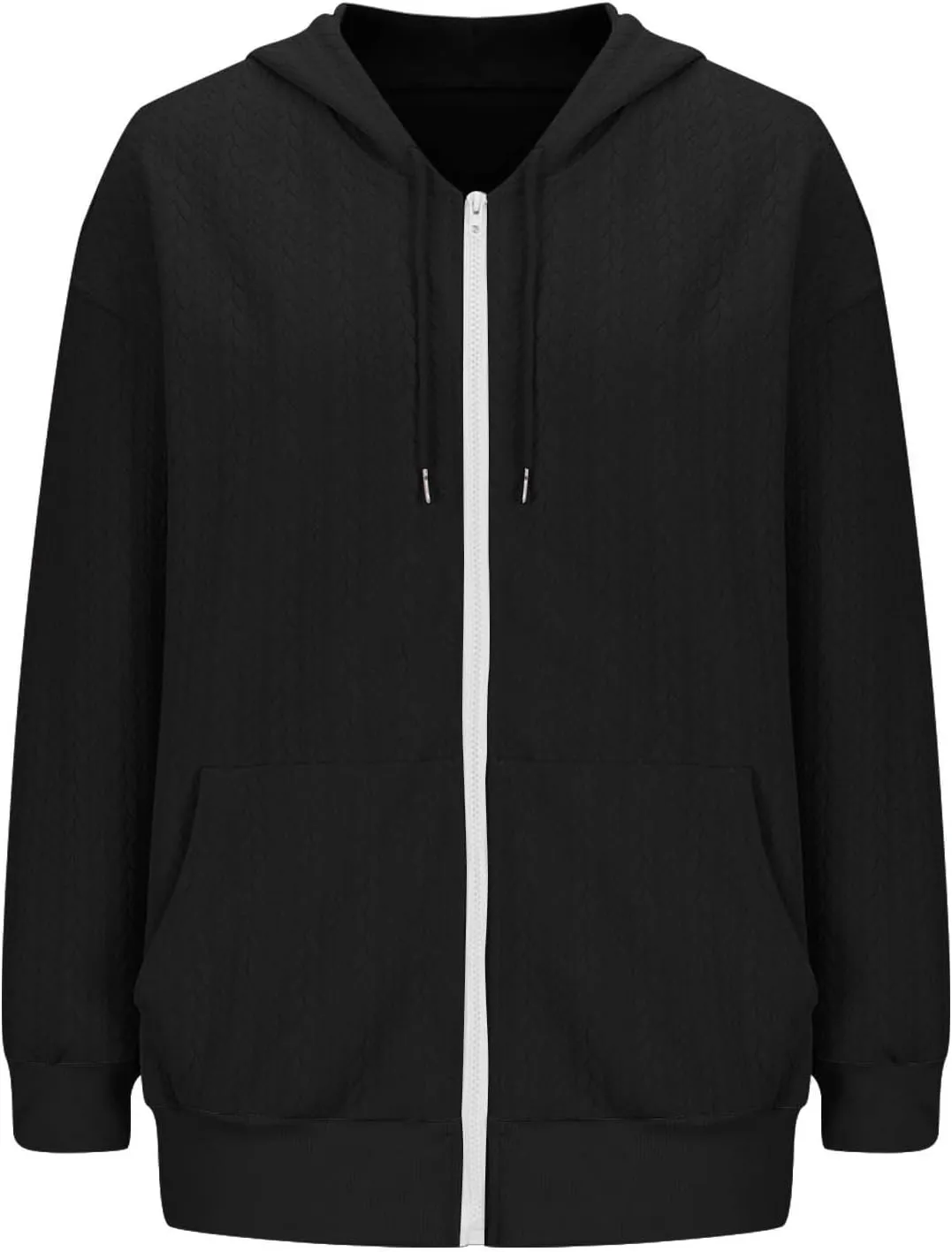 Hoodie Jacket for Women Lounge Baggy Zip Up Oversized Sweatshirt Long Sleeve Drawstring Tops 2024 Fall Winter Outfits