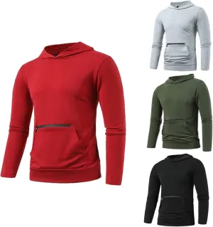 Hoodies for Men 2025 Summer Shirts Casual Fashion Long Sleeve Pullover Tops Fall Winter Hoodies with Zipper Pocket