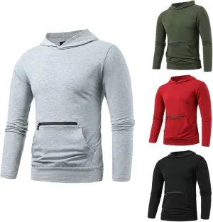 Hoodies for Men 2025 Summer Shirts Casual Fashion Long Sleeve Pullover Tops Fall Winter Hoodies with Zipper Pocket