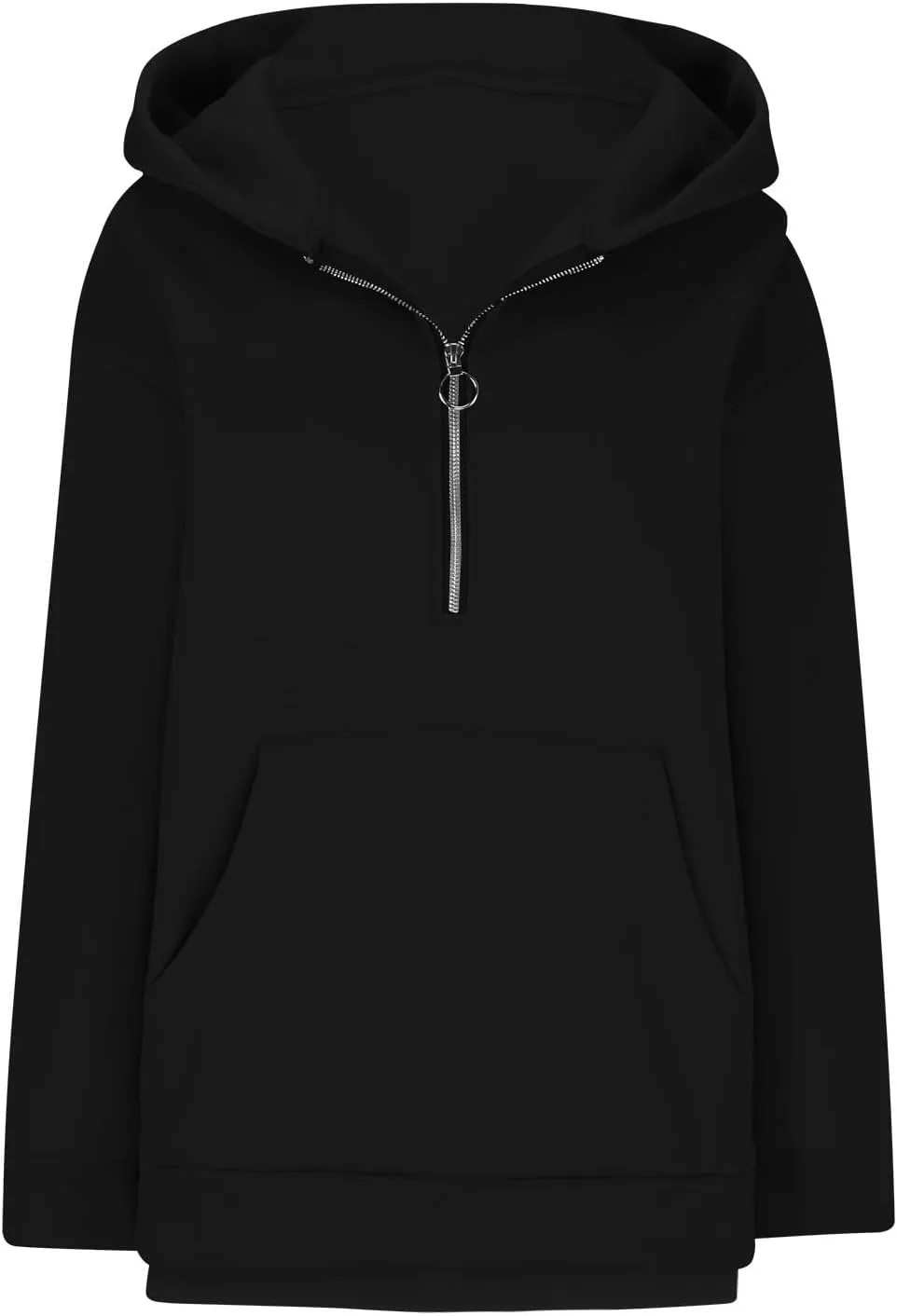 Hoodies for Women Cropped Half Zip Long Sleeve Pullover Tops Fashion Fall Fleece Zip Sweater Blouses With Pccket