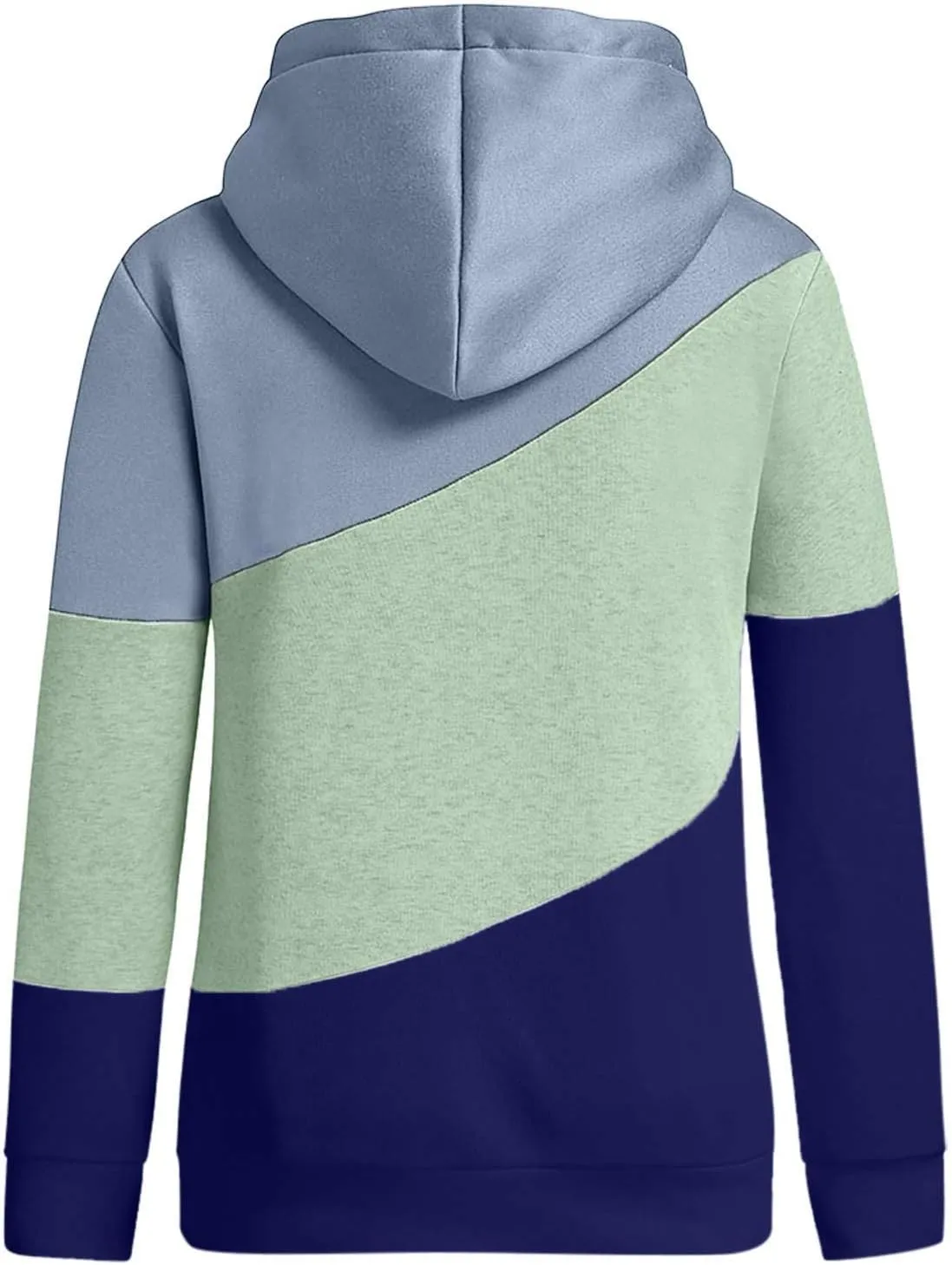 iQKA Women's Color Block Sweatshirt Hoodie Casual Long Sleeve Hooded Pullover Tops Autumn Winter Coat
