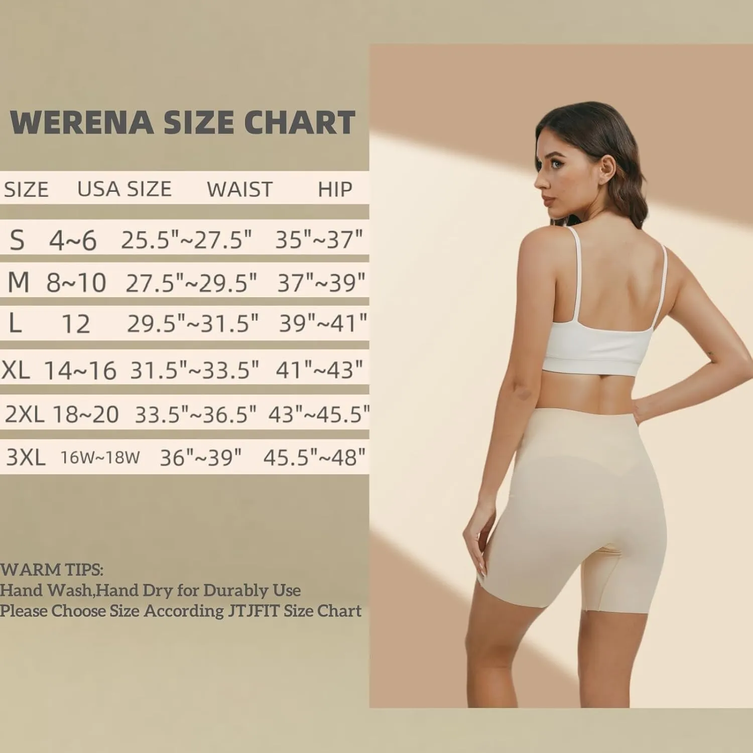 JTJFIT Women High-Waisted Slip Shorts Under Dresses Seamless Cooling Shorts Boyshorts Prevent Chafing Underdress