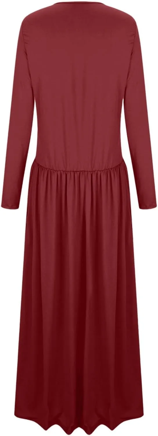 Ladies Dresses Fitted Lounge Boat Neck Long Sleeve Pleated Swing Maxi Funeral Dress Petite Summer Outfit for Women 2025