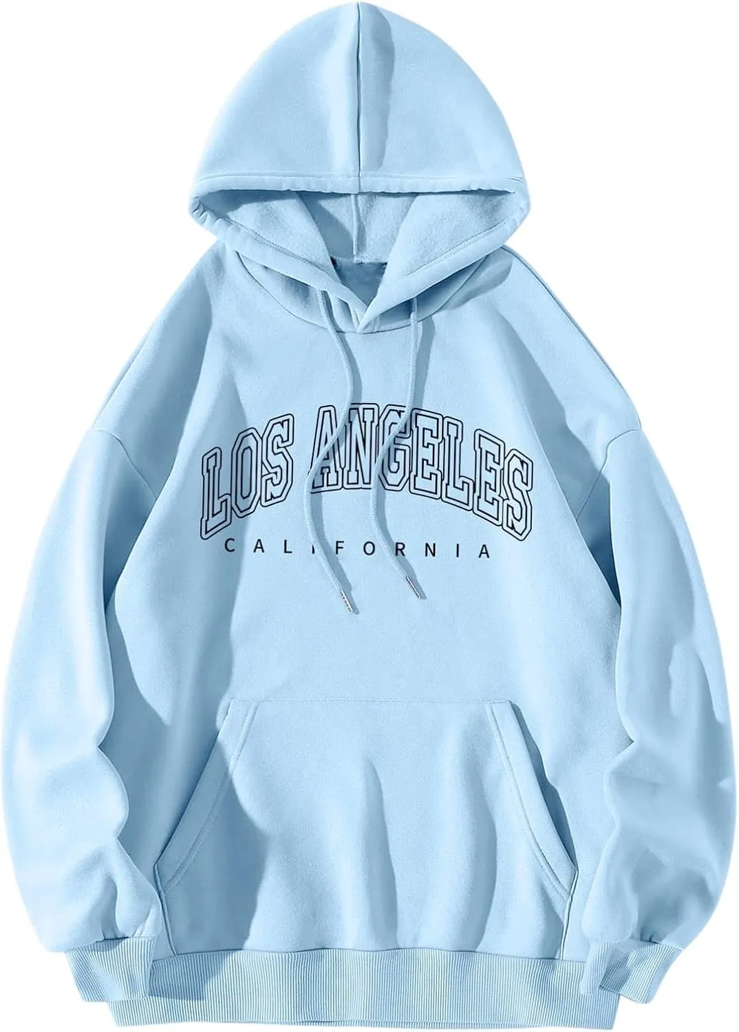 Ladies Women's Letter Graphic Hooded Print Round Neck Long Sleeve Sweatshirt Tops Sweater with Back Zipper