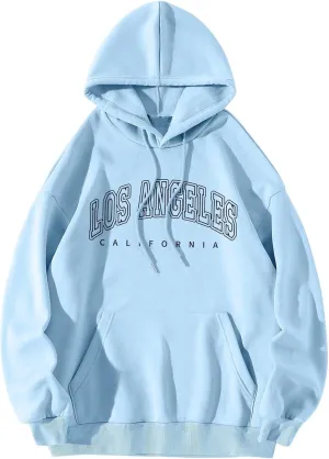 Ladies Women's Letter Graphic Hooded Print Round Neck Long Sleeve Sweatshirt Tops Sweater with Back Zipper