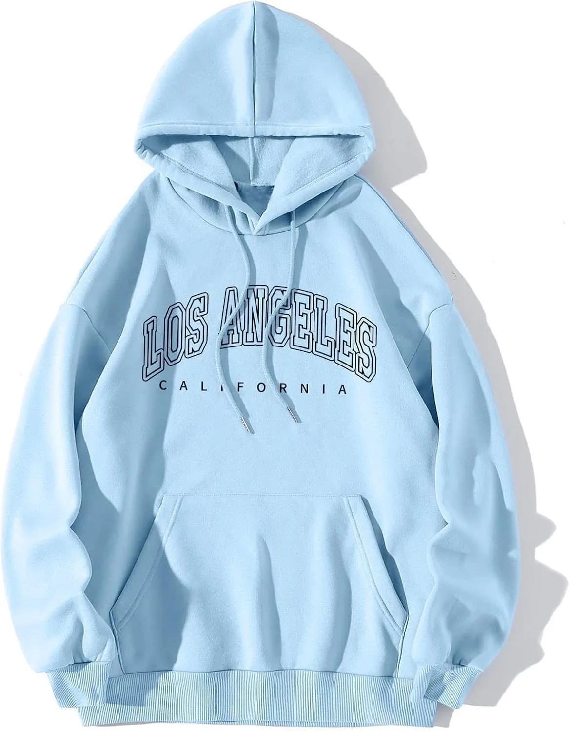 Ladies Women's Letter Graphic Hooded Print Round Neck Long Sleeve Sweatshirt Tops Sweater with Back Zipper