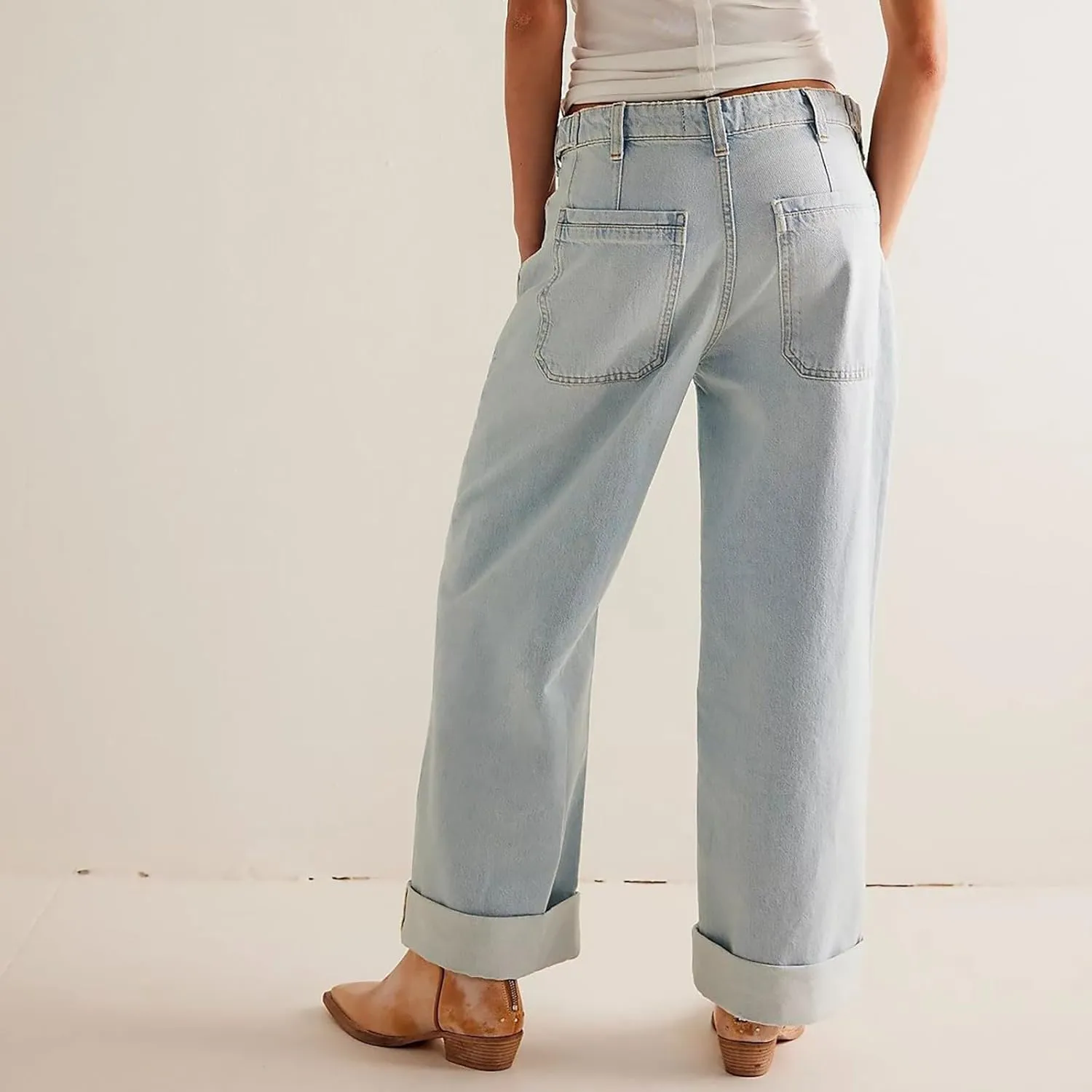 Light Miramar Sweatpants for Women Low Rise Baggy Jeans Loose Fit Boyfriend Straight Wide Leg Stretch Pants